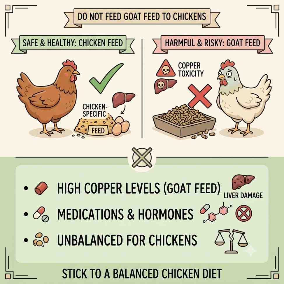 Can chickens eat goat feed