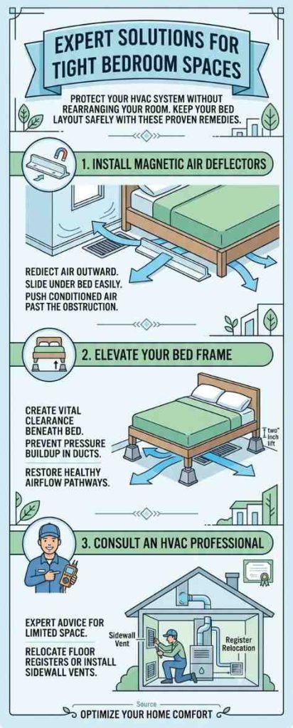 Bed frame over vent