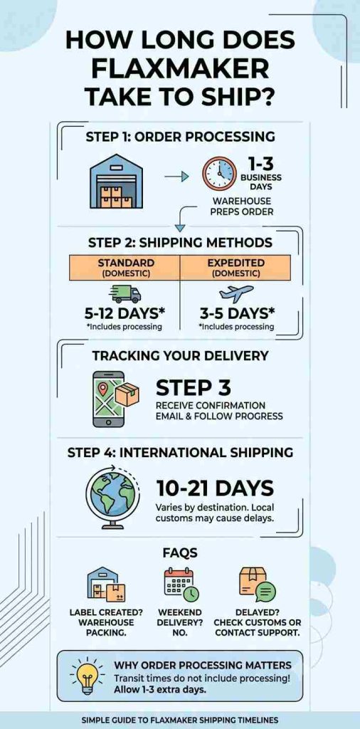 Flaxmaker order processing time