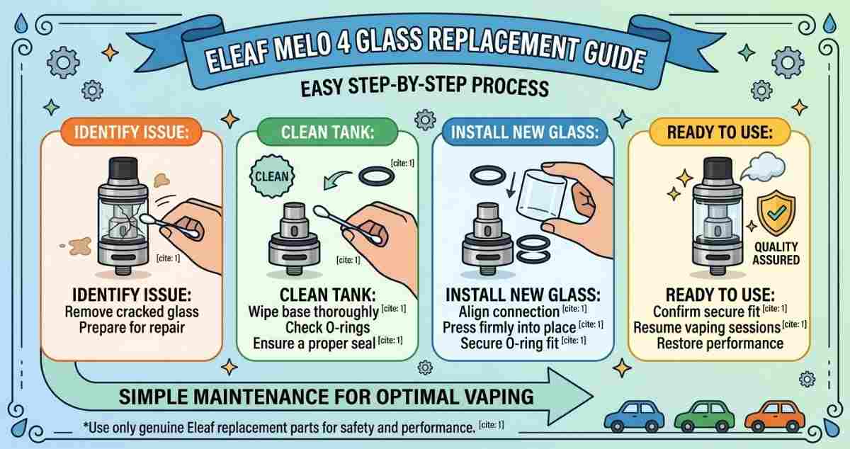 eleaf melo 4 glass replacement