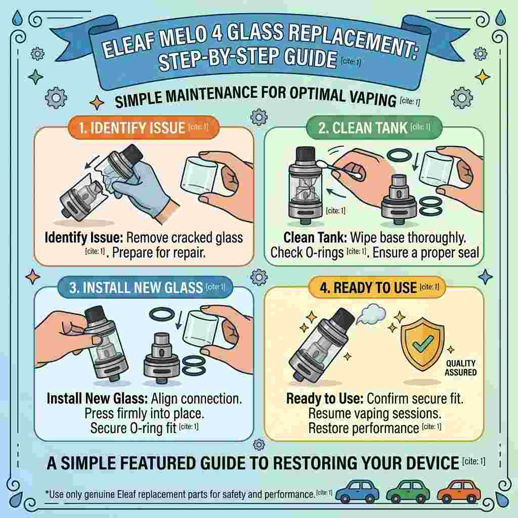 eleaf melo 4 glass replacement