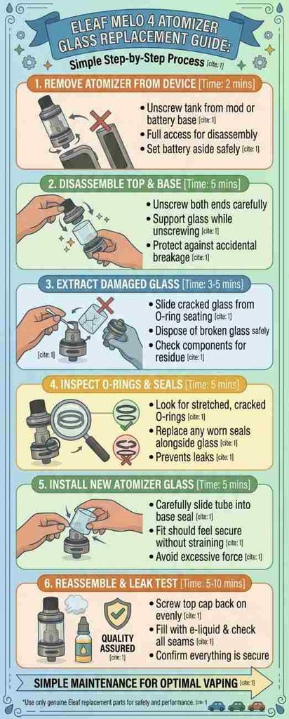 eleaf melo 4 tank atomizer replacement glass