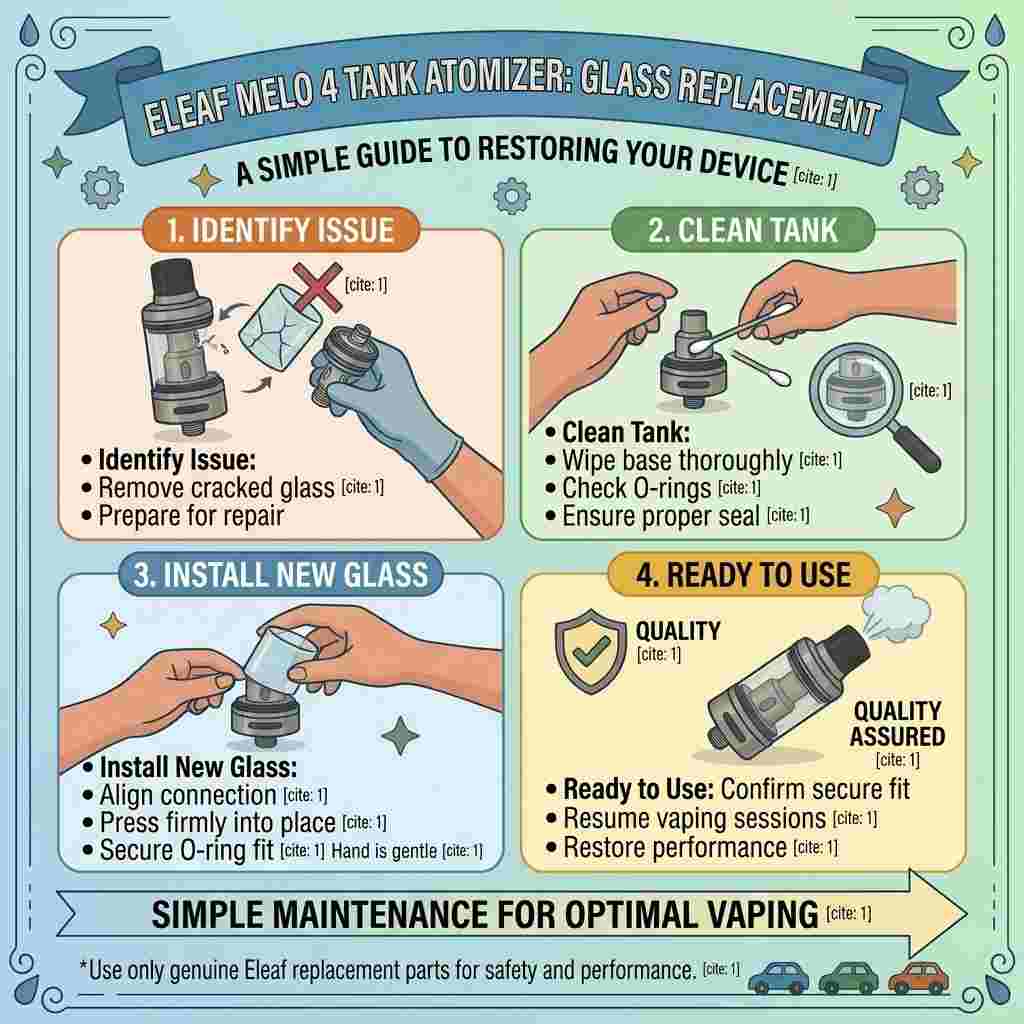eleaf melo 4 tank atomizer replacement glass