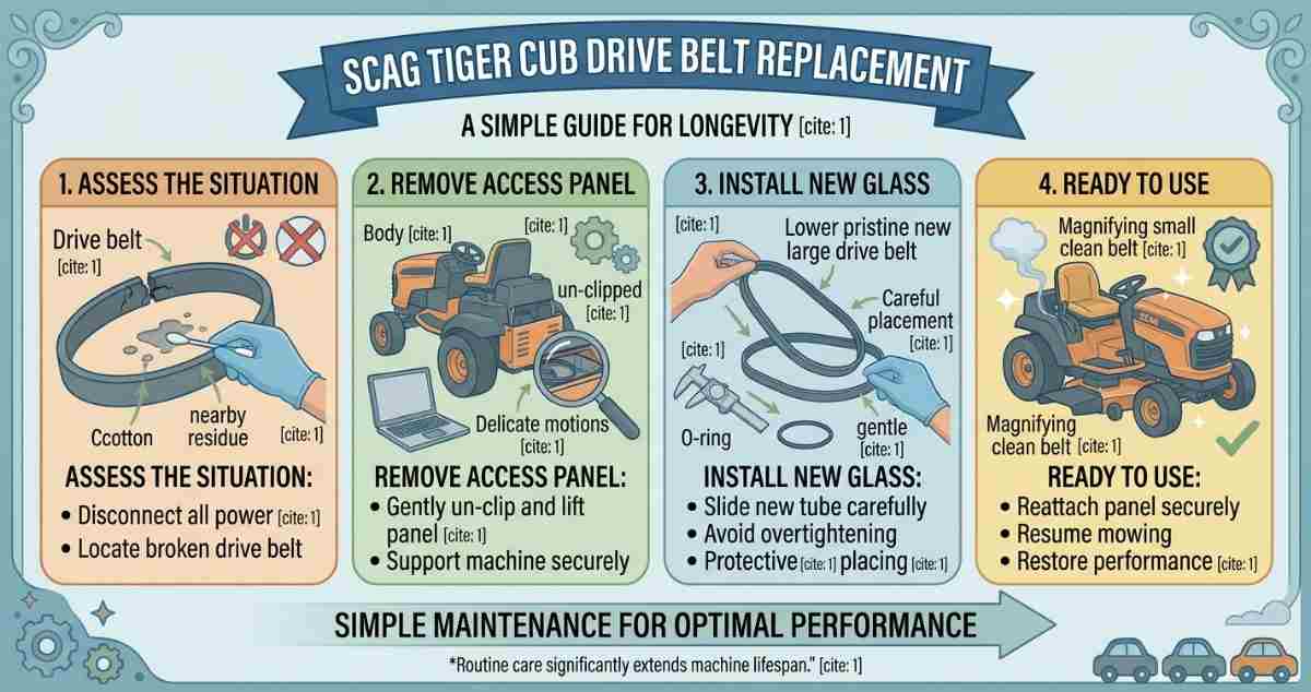 scag tiger cub drive belt replacement
